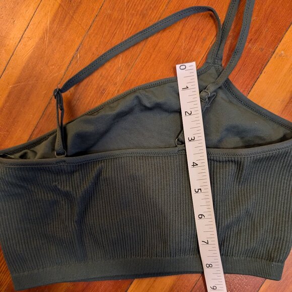 American Eagle Aerie Green One Shoulder Crop Top - Picture 4 of 7